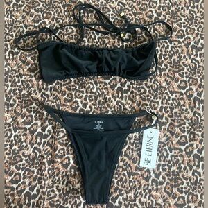 Eterne Black Bandeau Bikini Set